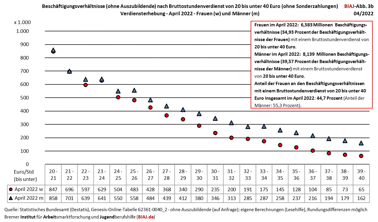 2024 02 15 beschaeftigungsverhaeltnisse nach bruttostundenverdienst 20 unter 40 euro w m 2022 biaj abb 3b